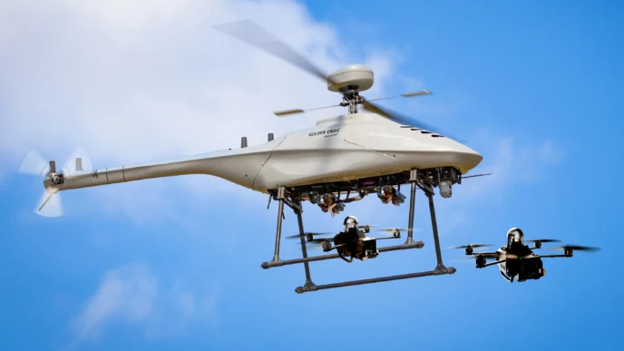 Este concepto transforma la plataforma no tripulada de rotor en un portador aéreo de largo alcance capaz de transportar y desplegar drones de inteligencia, vigilancia y reconocimiento (ISR) .