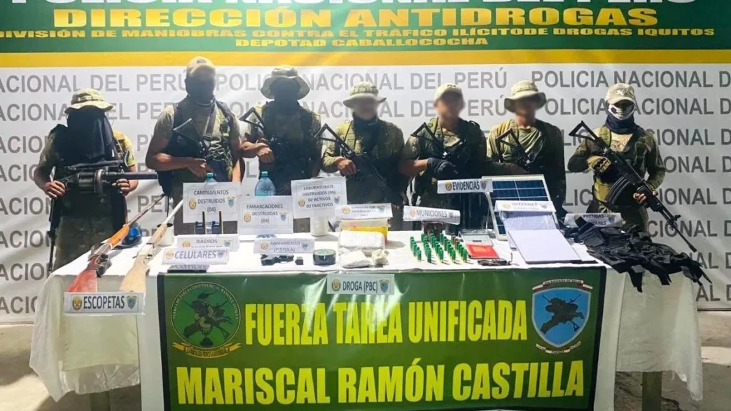 Participaron miembros de la Fuerza de Tarea Unificada “Mariscal Ramón Castilla” y la Dirección Antidrogas de la Policía Nacional,, además de elementos de las Fuerzas Armadas de Colombia.
