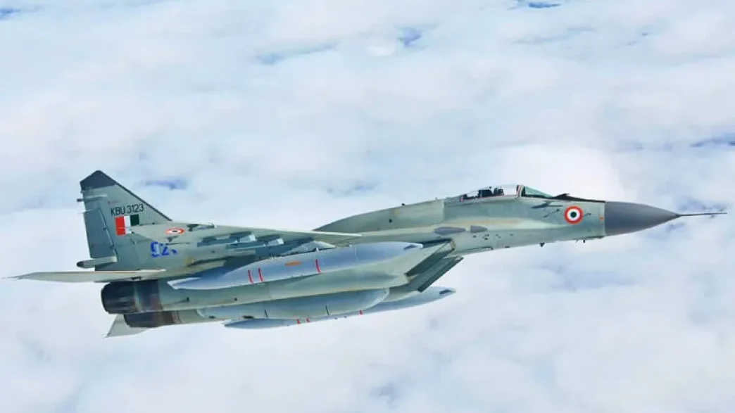 Avión de combate MiG-29 de la Fuerza Aérea de la India.